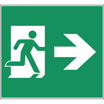 Schild Piktogrammscheibe Rettungsweg rechts Typ B für CUBE-LUX STANDARD ASR/ISO
