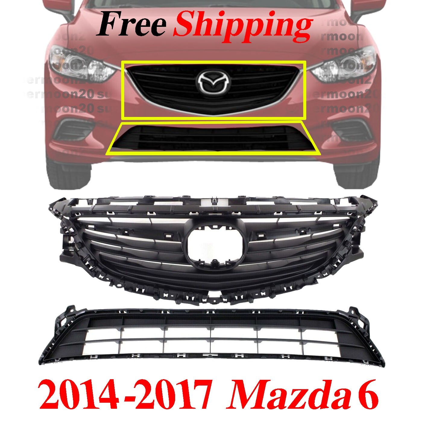 OEM Chrome Front Grille Emblem For 2014-2017 Mazda 6 - Direct Replacement (GHP9-51-731)