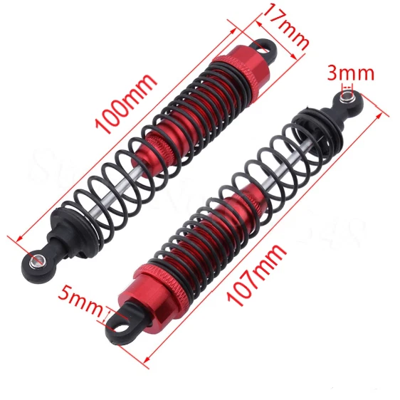 2x RC Stoßdämpfer Öldruckdämpfer Aluminium 107mm Für 1:10 RC Auto Truck Buggy - Bild 2 von 2