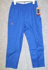 Cherokee Workwear Scrubs NWT Womens M Blue Pull On Cargo Pant Style 4200
