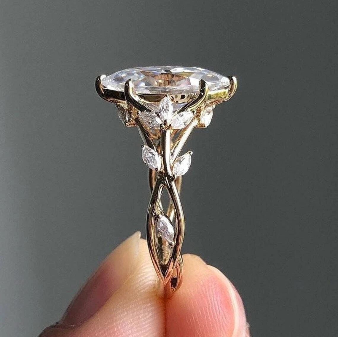 Dainty twig engagement ring deals