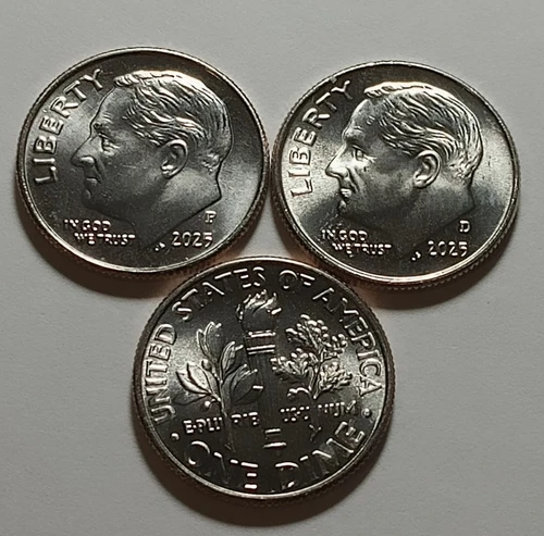 2025-P/D Roosevelt Dimes from OBW Rolls -Free Shipping- " IN HAND SHIP NOW"