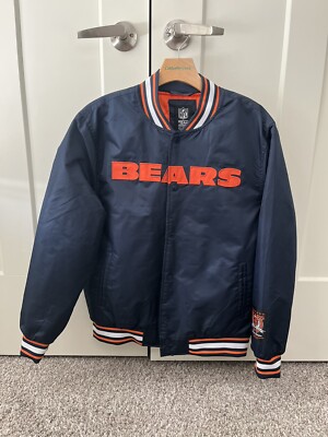 Chicago Bears NFL Quilt Lined Knit Trim Blue Varsity Jacket Men's M Retail $130
