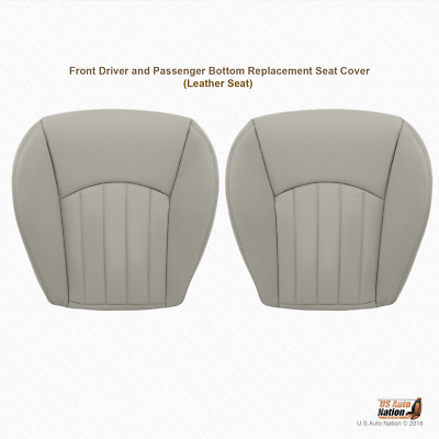 2002 -2008 Jaguar X-Type Front Driver & Passenger Bottom Leather Seat Cover Gray