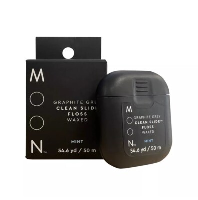 MOON GRAPHITE GREY MUNDPFLEGE CLEAN SIDE PREMIUM ZAHNSEIDE GEWACHST - NEUWERTIG 50M