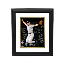 1998 New York Yankees WS 16x20 Photo Framed 18 sigs Scott Brosius MVP - BAS LOA