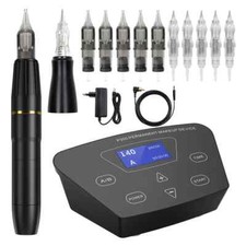Permanent Makeup Tattoo Machine Kit 2Heads Microblading Tattoo Cartridge Needles