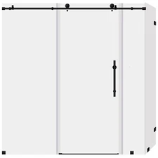 68-72"W x 76"H x 34 1/2"D Shower Enclosure ULTRA-C Matte Black by LessCare