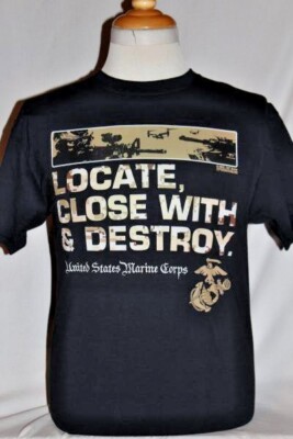 LOCATE CLOSE WITH & DESTROY T-Shirt 7.62 Design SIZE LG Pre-shrunk cotton, Black