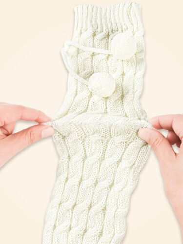 Women's Y2K 80s Leg Warmers Socks Rib Knit Boot Socks White One size - Picture 4 of 7
