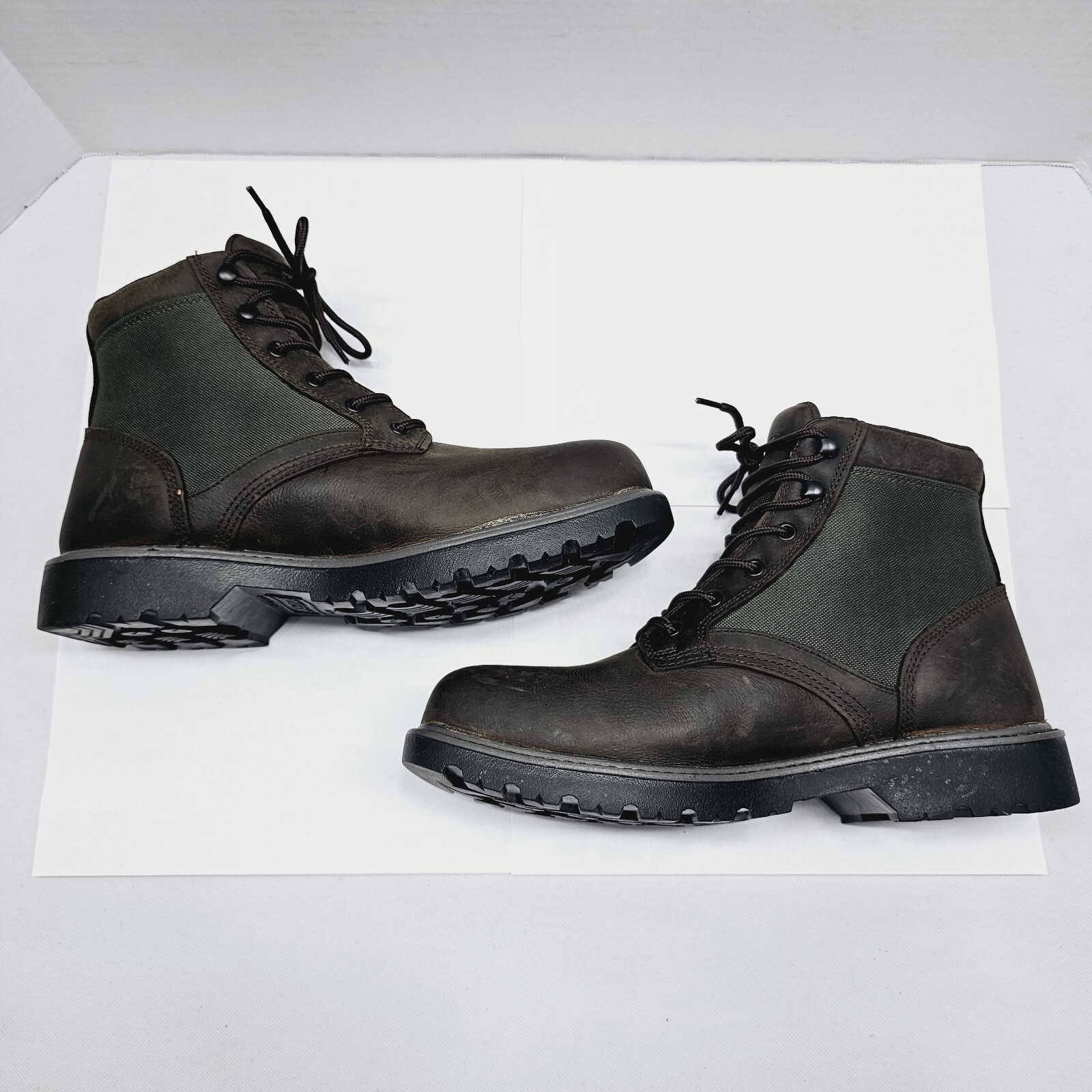 Wolverine MENS W30190 Field Work Boots GREEN BROWN Waterproof Soft Toe