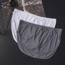 New Men's Boxer Shorts Ice Silk Home Pants Low Rise Underwear Buttoned Panties