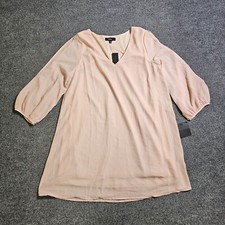 Lulus Dress Womens Large Pink Long Sleeve Sheer Mini Short Event Party Minimal