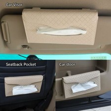 Leather Car Tissue Holder Sun Visor Napkin Car Visor Tissue Holder Backseat Case