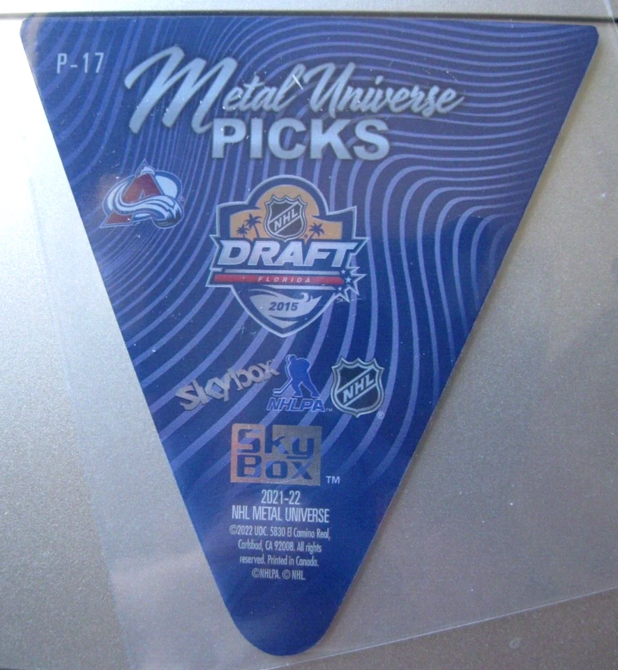 MIKKO RANTANEN 2021-22 Sky Box NHL Metal Universe PICKS Insert #P-17 Avalanche - Image 2 of 2