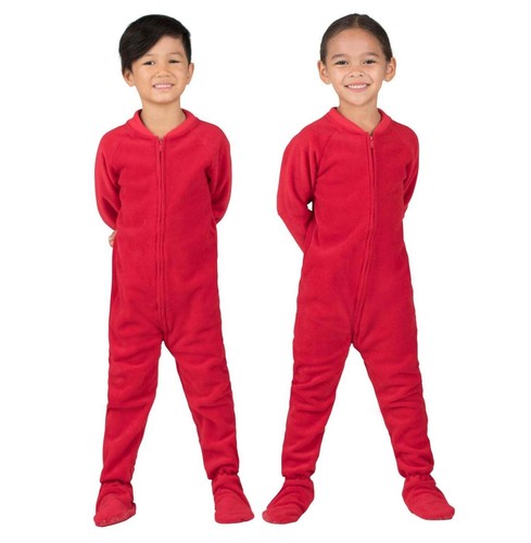 Family Matching Bright Red Fleece One Piece - Picture 5 of 7