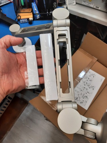 Steelcase Volley Premium Brushed Aluminum Monitor Arm Kit w Dual Arm Adapter NEW - Picture 8 of 24