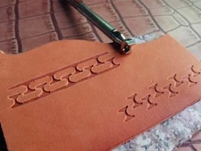 Stainless Steel  leather craft Geometric frame Decorative pattern Stamp Tool 8mm