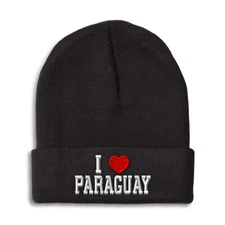 Beanies for Men I Love Paraguay I Love Winter Hats for Women Acrylic Skull Cap