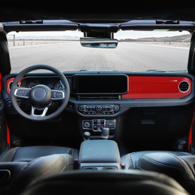 Red Interior Center Console Panel Trim Cover for Jeep Wrangler JL JT 2024+