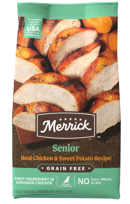 Merrick Grain-Free Senior Real Chicken & Sweet Potato Recipe Dry Dog Food, 22 lb