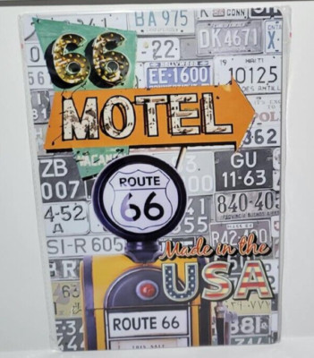 Route 66 Motel metal sign 8''X12''