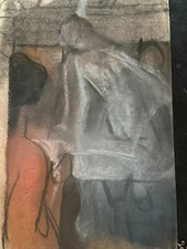 PASTELL ZEICHNUNG AUF PAPIER STUDIE PORTRAIT PERSONEN FRAUEN