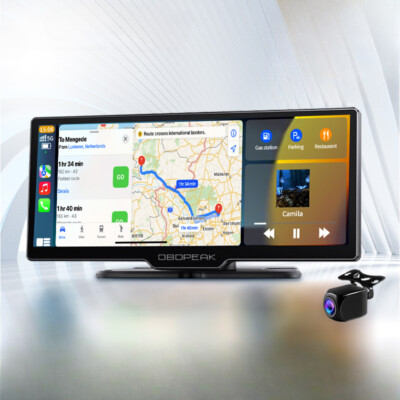 Dash Cam 4K 2160P Rearview Camera Carplay & Android Auto GPS Navigation