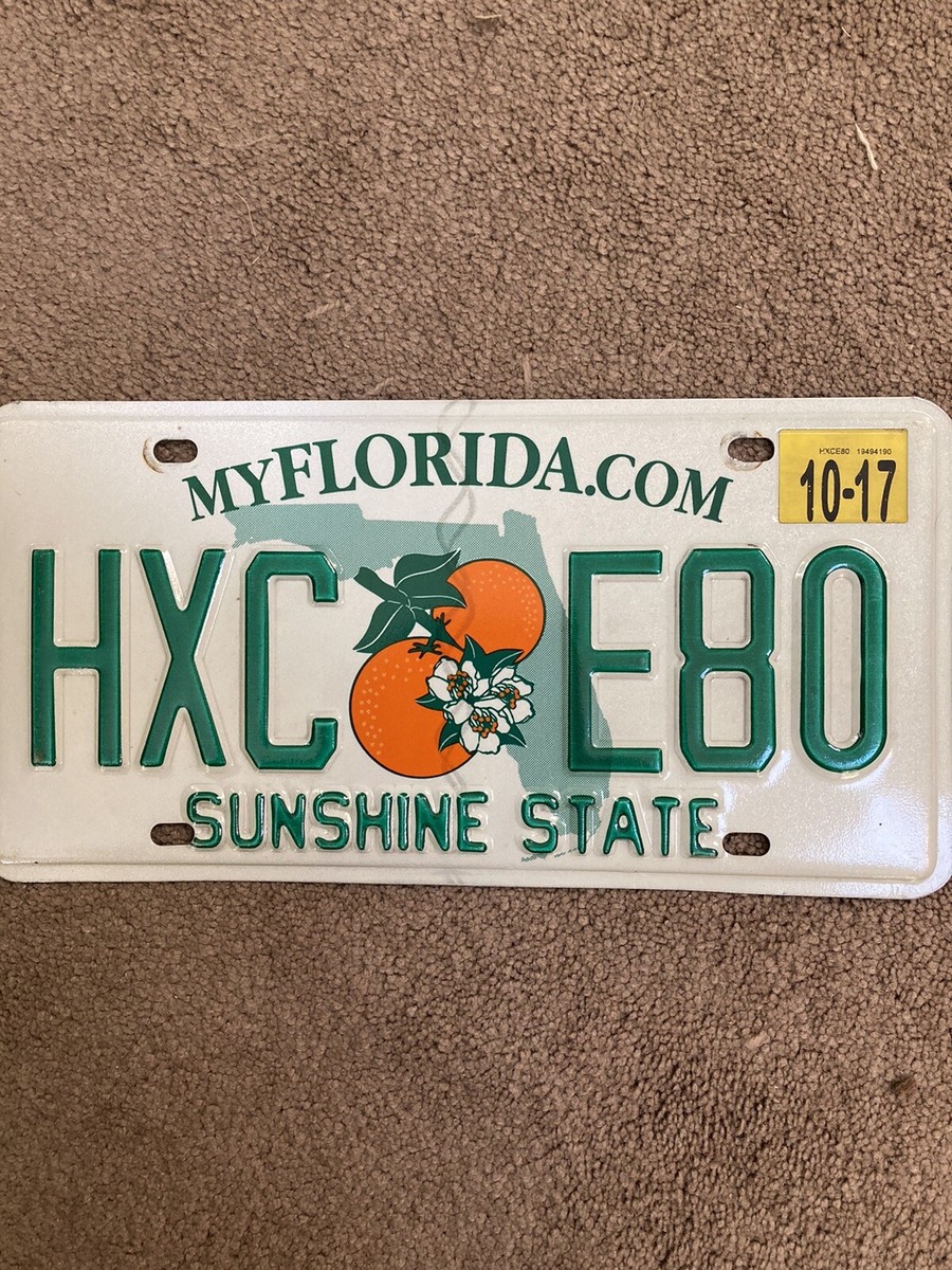 2017 Florida License Plate - HXC E80 - Nice Natural! | eBay