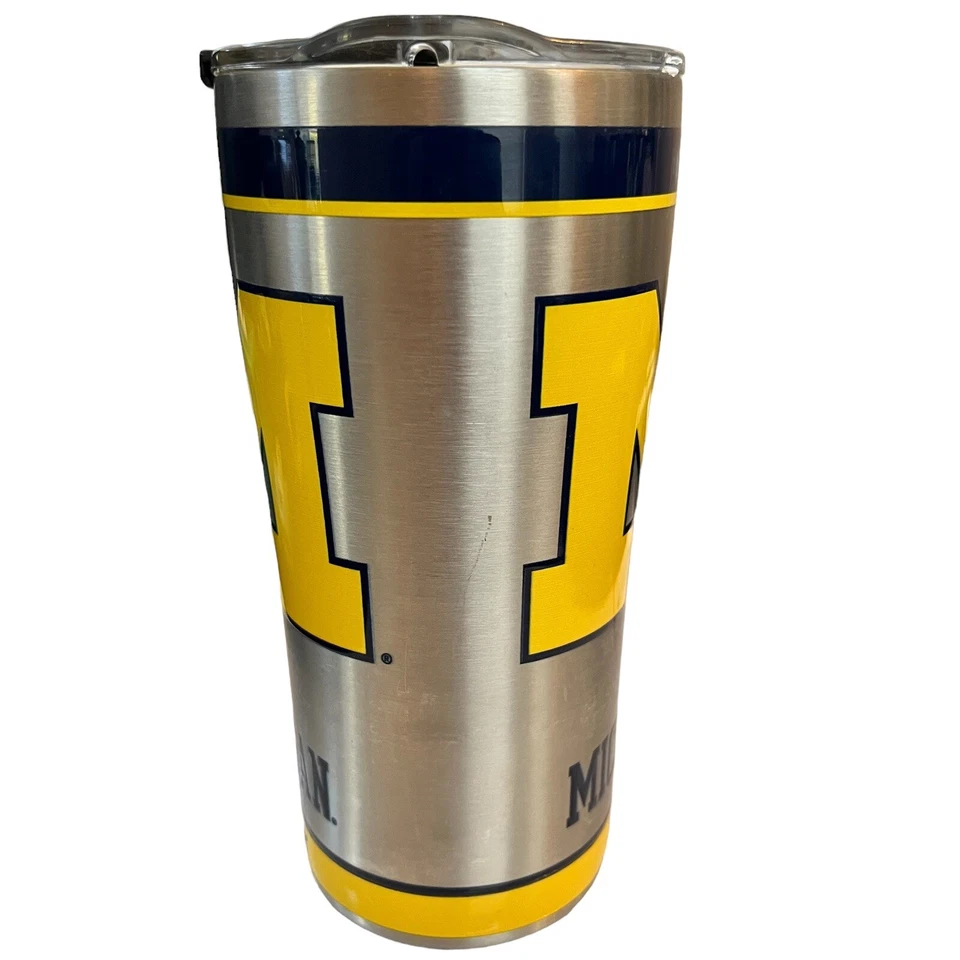 Vaso café azul grande University of Michigan Wolverines 20 oz acero inoxidable Foto 2 de 4