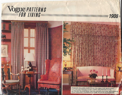 Seltene Vogue Patterns for Living Schnittmuster 1908. Gardinen und Volant.
