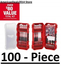 New MILWAUKEE 100 PIECE IMPACT Alloy SCREW DRIVER BIT SET Shockwave 48-32-5150