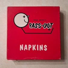 Frank Bresee Pass Out Drinking Game Vintage 1960s w Box Party Napkins 1968 42 Ct