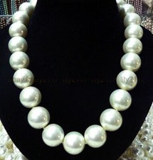 Huge 16mm White South Sea Shell Pearl Round Beads Necklace 18/20/26/27/28 inches