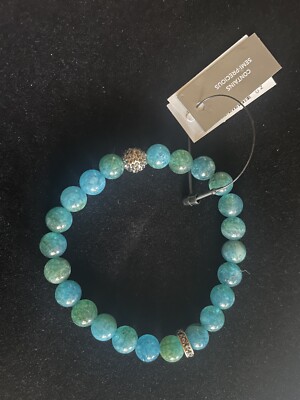 Chicos Blue Bead Stretch Bracelet