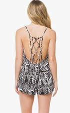 DOLCE VITA ~ New! NWT Small ~ Jungle Beat Strappy Rayon Shorts Coverup Romper 71