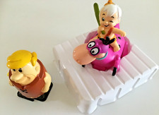 THE FLINTSTONES NEW BAMM-BAMM ON DINO  BARNEY WIND-UP FIGURE TOY -BOLEY