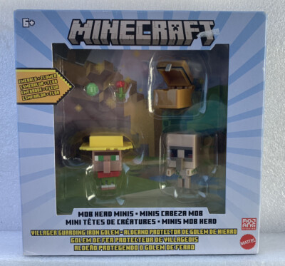 Minecraft Mob Head Minis Villager Guarding Iron Golem Pack Action Figures