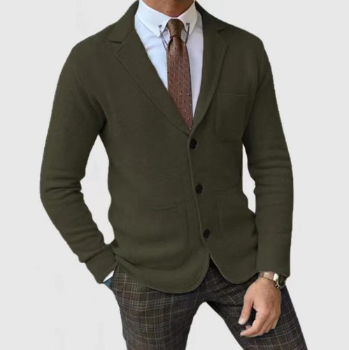 Men Casual Blazer Three Button Gentleman Suit Lapel Collar Jacket Slim Coat Gift - Picture 10 of 17