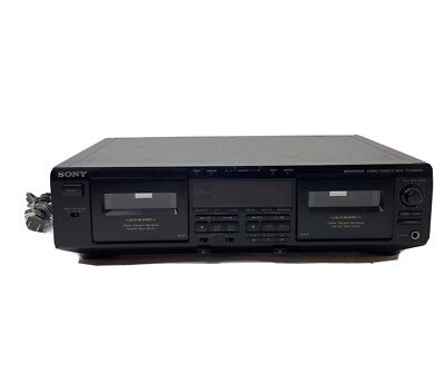Sony TC-WE605S Dual Cassette Deck With Dolby S Noise Reduction Powers On
