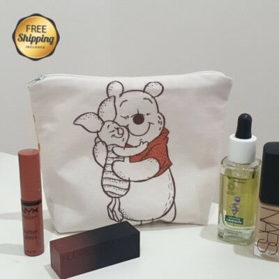 handmade winnie the pooh makeup bag, piglet, winnie the pooh