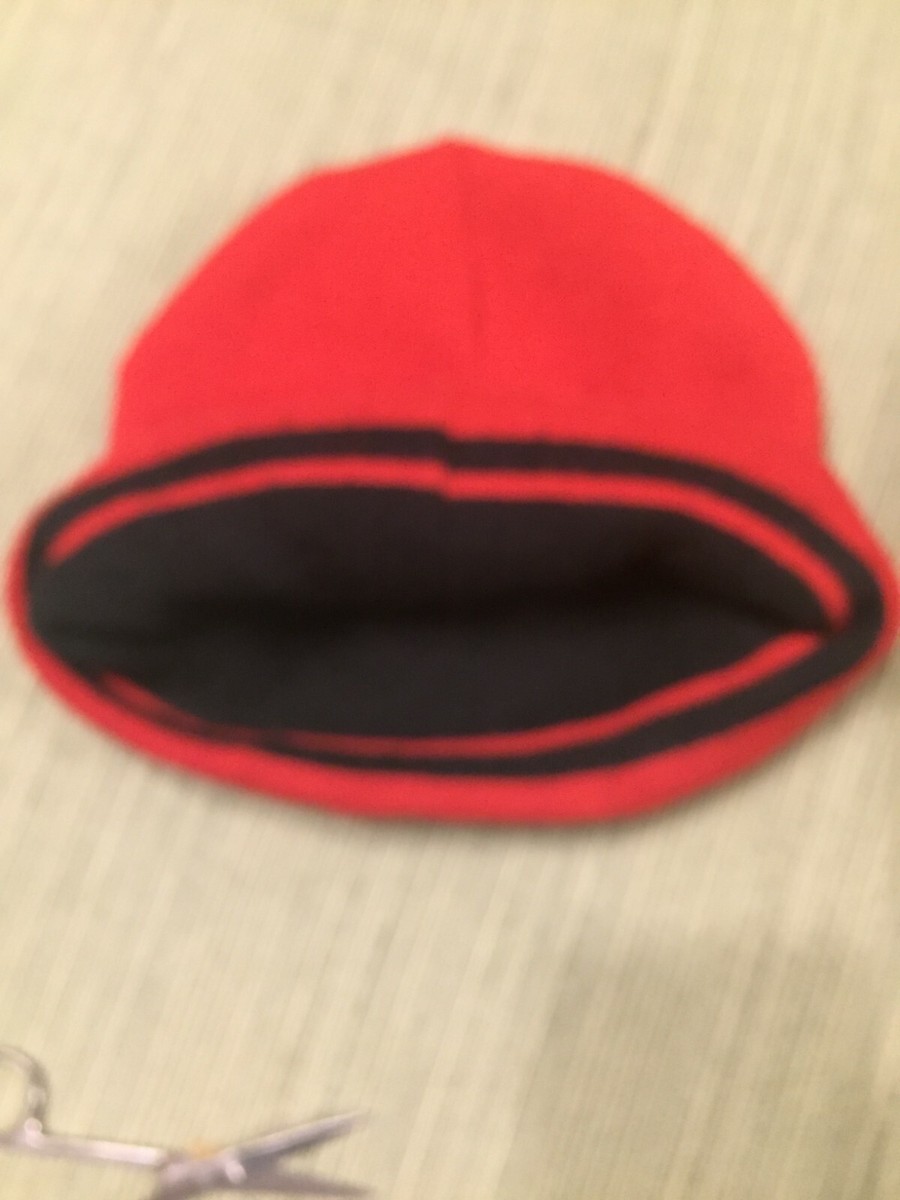 Reversible Knit Beanie Hats- Red or Black w/ Red Stripes-Sz ALL | eBay