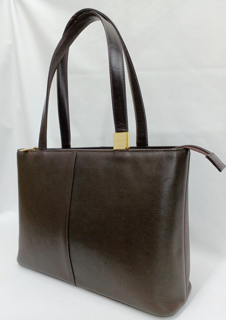 Burberry Tote Bag Model No. Brown Leather Nova Check BURBERRY