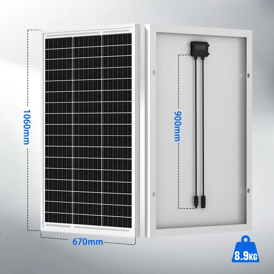 170W 200W 340W Watt 12V Mono Solar Panel Kit Battery Charger Caravan Shed RV - Image 4 of 4