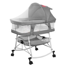 Babybett Beistellbett Reisebett Babywiege Stubenwagen Tragbar Klappbar mit Rolle