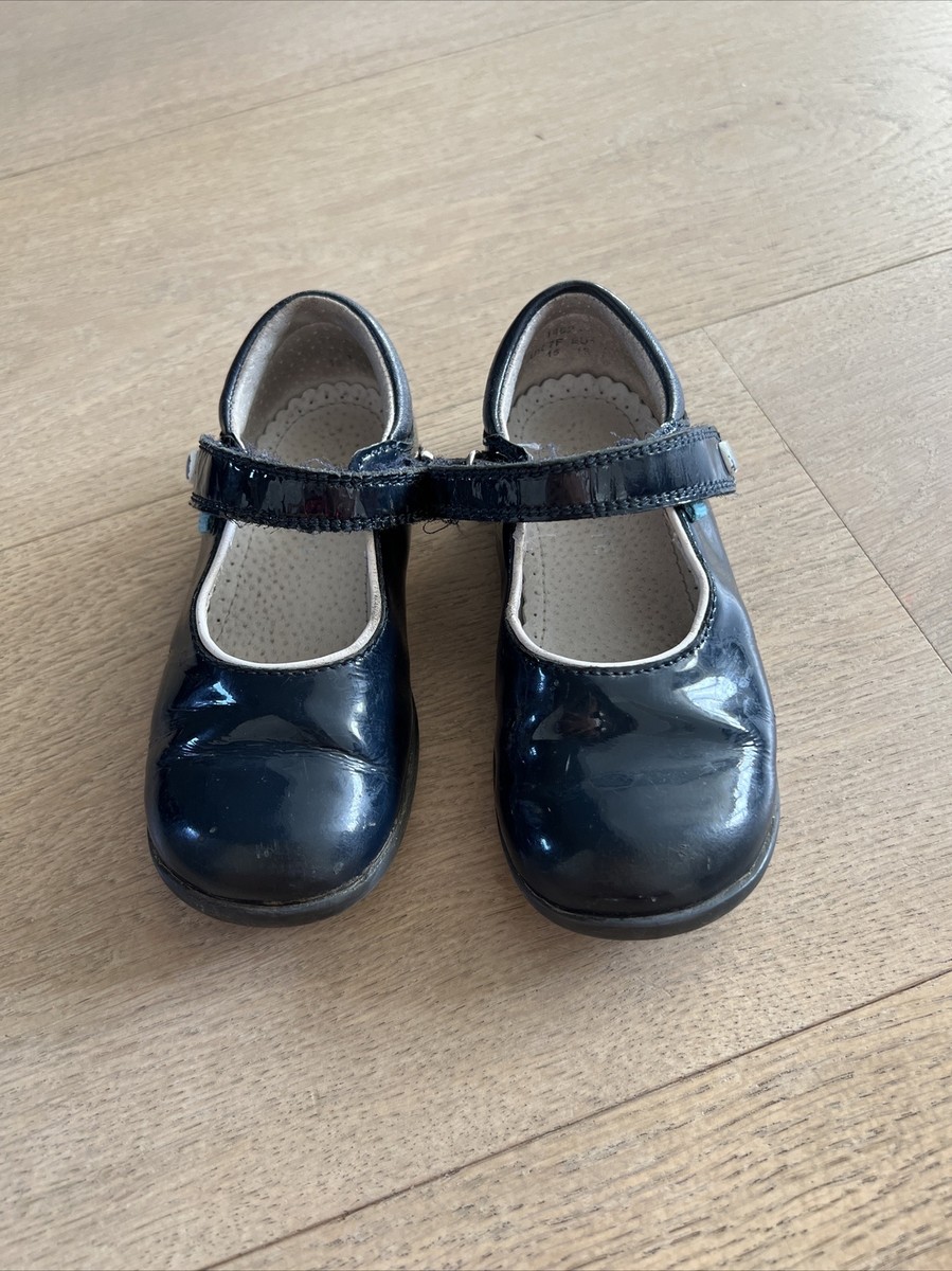 Start Rite Girls Navy Blue Patent Leather Mary Jane Shoes (UK 7F