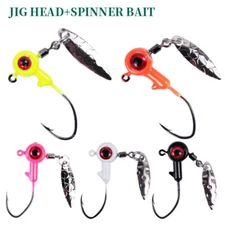 20pcs 1/32 1/16 1/8 oz Lead Jig Head Spinner Bait Fishing Hooks Bass Crappie