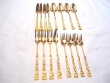 STANLEY ROBERTS FLOWER GARDEN ELECTROPLATE FLATWARE 16-PIECES