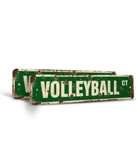 VOLLEYBALL Vintage Style Street Sign Plastic Metals ball net player team