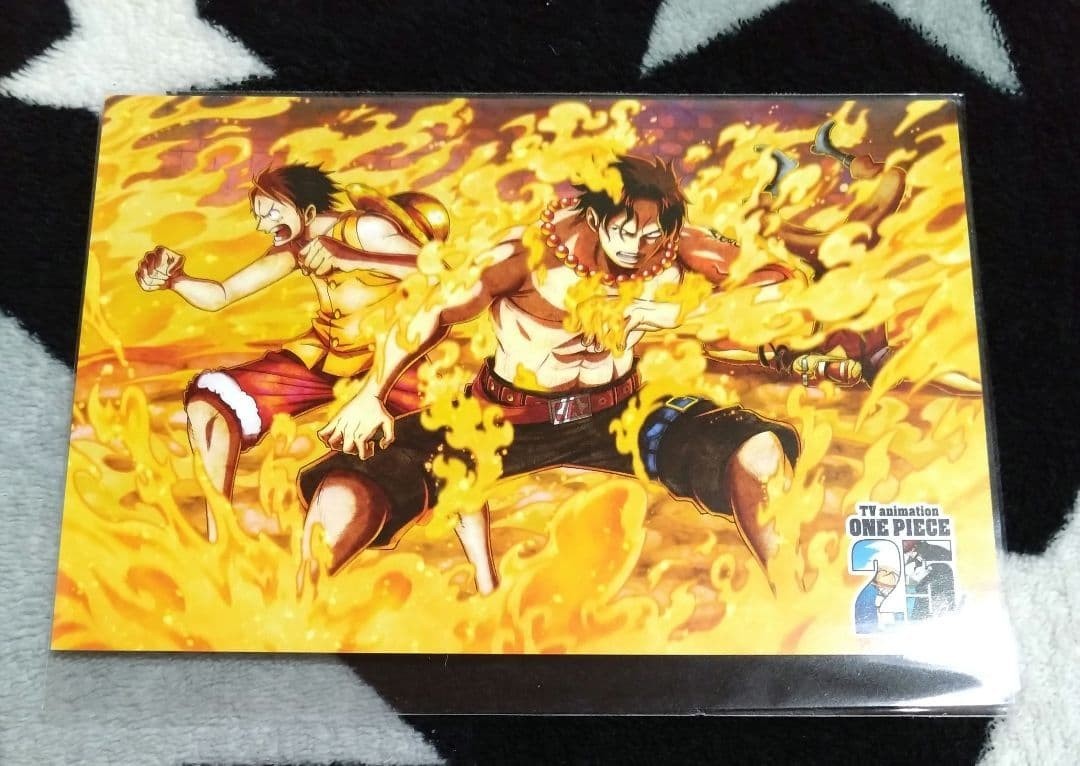 ONE PIECE Luffy Ace Postal Sombrero de Paja Tienda 25 Aniversario No a la Venta